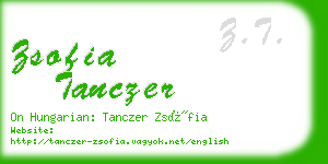 zsofia tanczer business card